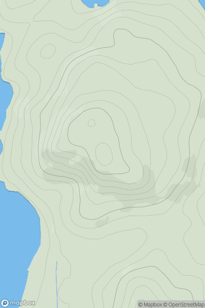 Thumbnail image for Meall a' Choire Bhuidhe [Applecross to Achnasheen] showing contour plot for surrounding peak